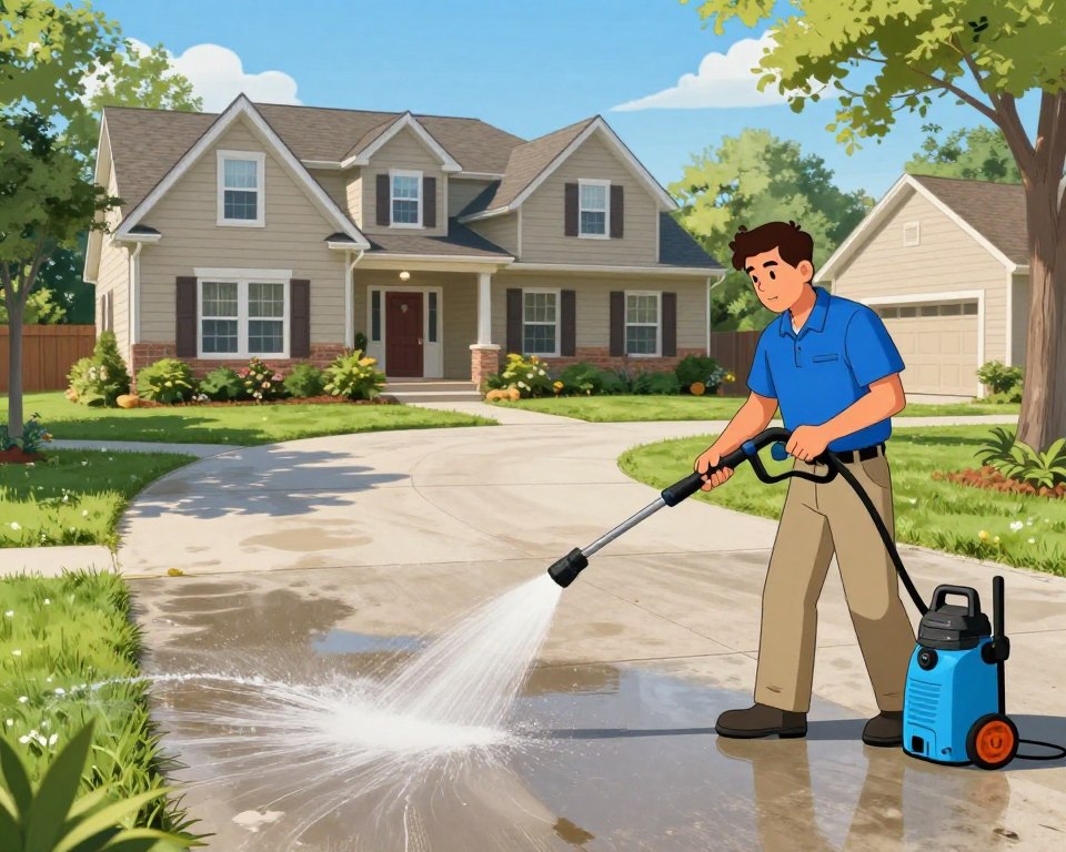 Pressure Washing Driveway In Westerville